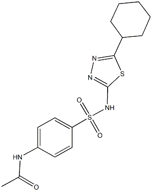 N-(4-{[(5-cyclohexyl-1,3,4-thiadiazol-2-yl)amino]sulfonyl}phenyl)acetamide Struktur