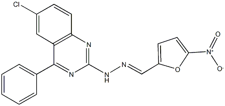 5-nitro-2-furaldehyde (6-chloro-4-phenyl-2-quinazolinyl)hydrazone Struktur