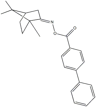 1,7,7-trimethylbicyclo[2.2.1]heptan-2-one O-([1,1'-biphenyl]-4-ylcarbonyl)oxime Struktur