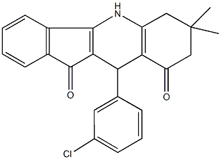 10-(3-chlorophenyl)-7,7-dimethyl-7,8,10,10a-tetrahydro-6H-indeno[1,2-b]quinoline-9,11-dione Struktur