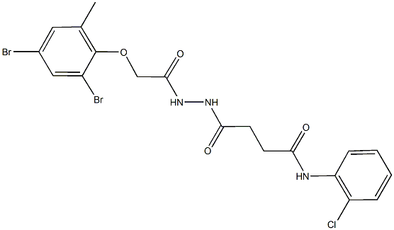 N-(2-chlorophenyl)-4-{2-[(2,4-dibromo-6-methylphenoxy)acetyl]hydrazino}-4-oxobutanamide Struktur