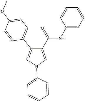 3-[4-(methyloxy)phenyl]-N,1-diphenyl-1H-pyrazole-4-carboxamide Struktur