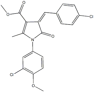 methyl 4-(4-chlorobenzylidene)-1-(3-chloro-4-methoxyphenyl)-2-methyl-5-oxo-4,5-dihydro-1H-pyrrole-3-carboxylate Struktur