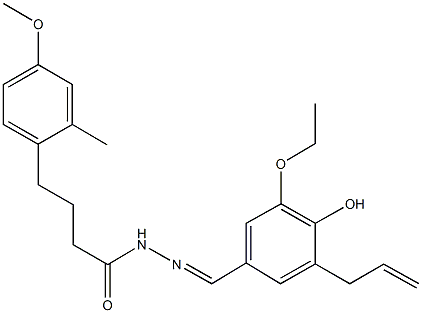 N'-(3-allyl-5-ethoxy-4-hydroxybenzylidene)-4-(4-methoxy-2-methylphenyl)butanohydrazide Struktur