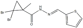 2,2-dibromo-1-methyl-N'-(2-thienylmethylene)cyclopropanecarbohydrazide Struktur