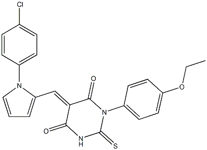 5-{[1-(4-chlorophenyl)-1H-pyrrol-2-yl]methylene}-1-(4-ethoxyphenyl)-2-thioxodihydro-4,6(1H,5H)-pyrimidinedione Struktur