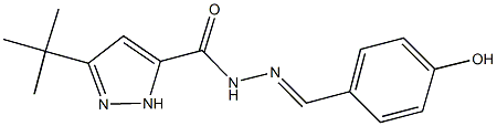 3-tert-butyl-N'-(4-hydroxybenzylidene)-1H-pyrazole-5-carbohydrazide Struktur