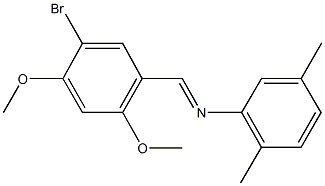 N-(5-bromo-2,4-dimethoxybenzylidene)-N-(2,5-dimethylphenyl)amine Struktur