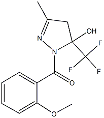 1-(2-methoxybenzoyl)-3-methyl-5-(trifluoromethyl)-4,5-dihydro-1H-pyrazol-5-ol Struktur