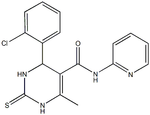 4-(2-chlorophenyl)-6-methyl-N-(2-pyridinyl)-2-thioxo-1,2,3,4-tetrahydro-5-pyrimidinecarboxamide Struktur