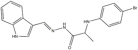 2-(4-bromoanilino)-N'-(1H-indol-3-ylmethylene)propanohydrazide Struktur