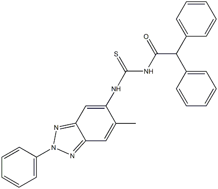 N-(diphenylacetyl)-N'-(6-methyl-2-phenyl-2H-1,2,3-benzotriazol-5-yl)thiourea Struktur