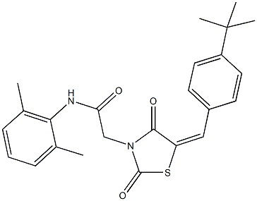 2-[5-(4-tert-butylbenzylidene)-2,4-dioxo-1,3-thiazolidin-3-yl]-N-(2,6-dimethylphenyl)acetamide Struktur