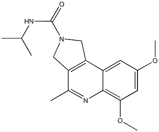 N-isopropyl-6,8-dimethoxy-4-methyl-1,3-dihydro-2H-pyrrolo[3,4-c]quinoline-2-carboxamide Struktur