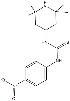 N-{4-nitrophenyl}-N'-(2,2,6,6-tetramethyl-4-piperidinyl)thiourea Struktur