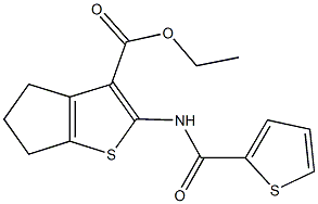 ethyl 2-[(2-thienylcarbonyl)amino]-5,6-dihydro-4H-cyclopenta[b]thiophene-3-carboxylate Struktur