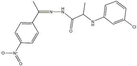 2-(3-chloroanilino)-N'-(1-{4-nitrophenyl}ethylidene)propanohydrazide Struktur