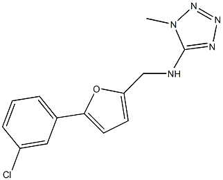 N-{[5-(3-chlorophenyl)-2-furyl]methyl}-N-(1-methyl-1H-tetraazol-5-yl)amine Struktur