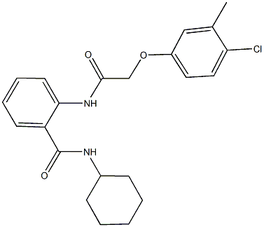 2-{[(4-chloro-3-methylphenoxy)acetyl]amino}-N-cyclohexylbenzamide Struktur