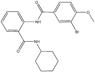 3-bromo-N-{2-[(cyclohexylamino)carbonyl]phenyl}-4-methoxybenzamide Struktur