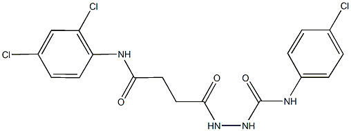 N-(4-chlorophenyl)-2-[4-(2,4-dichloroanilino)-4-oxobutanoyl]hydrazinecarboxamide Struktur