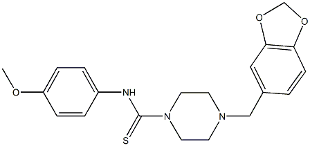 4-(1,3-benzodioxol-5-ylmethyl)-N-(4-methoxyphenyl)-1-piperazinecarbothioamide Struktur