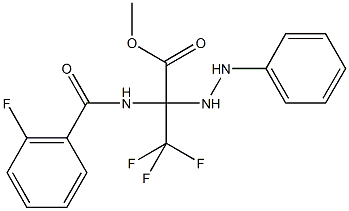 methyl 3,3,3-trifluoro-2-[(2-fluorobenzoyl)amino]-2-(2-phenylhydrazino)propanoate Struktur