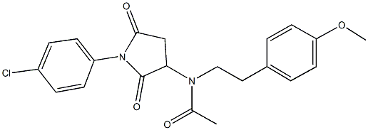 N-[1-(4-chlorophenyl)-2,5-dioxo-3-pyrrolidinyl]-N-[2-(4-methoxyphenyl)ethyl]acetamide Struktur