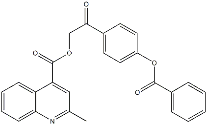 2-[4-(benzoyloxy)phenyl]-2-oxoethyl 2-methyl-4-quinolinecarboxylate Struktur