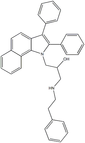 1-(2,3-diphenyl-1H-benzo[g]indol-1-yl)-3-[(2-phenylethyl)amino]-2-propanol Struktur