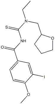 N-ethyl-N'-(3-iodo-4-methoxybenzoyl)-N-(tetrahydro-2-furanylmethyl)thiourea Struktur