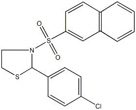 2-(4-chlorophenyl)-3-(2-naphthylsulfonyl)-1,3-thiazolidine Struktur