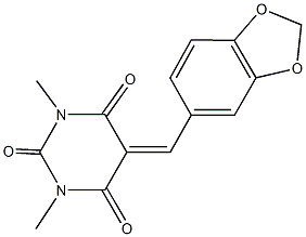 5-(1,3-benzodioxol-5-ylmethylene)-1,3-dimethyl-2,4,6(1H,3H,5H)-pyrimidinetrione Struktur