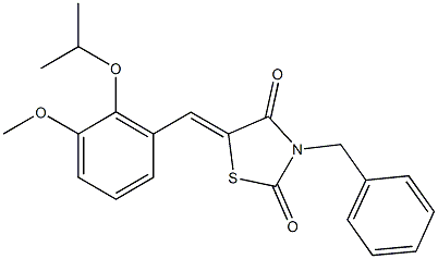 3-benzyl-5-(2-isopropoxy-3-methoxybenzylidene)-1,3-thiazolidine-2,4-dione Struktur