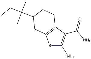 2-amino-6-tert-pentyl-4,5,6,7-tetrahydro-1-benzothiophene-3-carboxamide Struktur