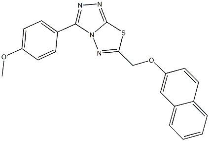 3-(4-methoxyphenyl)-6-[(2-naphthyloxy)methyl][1,2,4]triazolo[3,4-b][1,3,4]thiadiazole Struktur