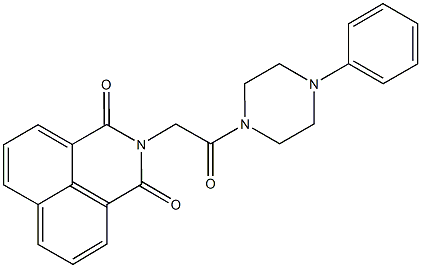 2-[2-oxo-2-(4-phenyl-1-piperazinyl)ethyl]-1H-benzo[de]isoquinoline-1,3(2H)-dione Struktur