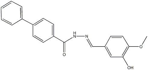 N'-(3-hydroxy-4-methoxybenzylidene)[1,1'-biphenyl]-4-carbohydrazide Struktur