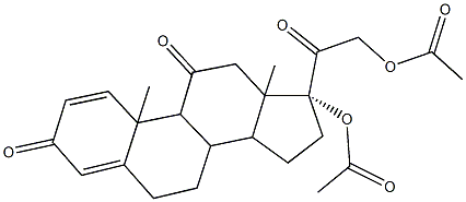 17-(acetyloxy)-3,11,20-trioxopregna-1,4-dien-21-yl acetate Struktur