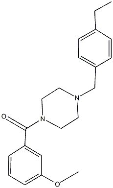 3-{[4-(4-ethylbenzyl)-1-piperazinyl]carbonyl}phenyl methyl ether Struktur