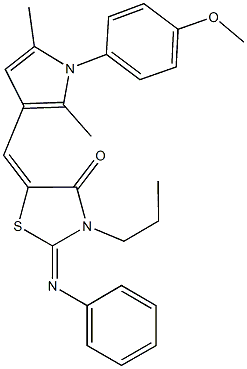 5-{[1-(4-methoxyphenyl)-2,5-dimethyl-1H-pyrrol-3-yl]methylene}-2-(phenylimino)-3-propyl-1,3-thiazolidin-4-one Struktur