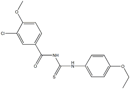 N-(3-chloro-4-methoxybenzoyl)-N'-(4-ethoxyphenyl)thiourea Struktur