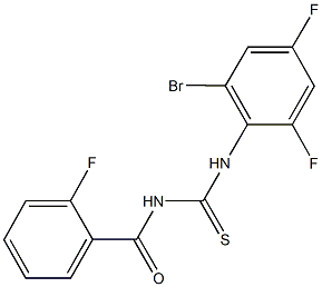 N-(2-bromo-4,6-difluorophenyl)-N'-(2-fluorobenzoyl)thiourea Struktur