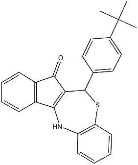 6-(4-tert-butylphenyl)-6,12-dihydro-7H-indeno[2,1-c][1,5]benzothiazepin-7-one Struktur