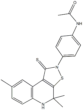 N-[4-(4,4,8-trimethyl-1-thioxo-4,5-dihydroisothiazolo[5,4-c]quinolin-2(1H)-yl)phenyl]acetamide Struktur