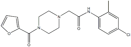 N-(4-chloro-2-methylphenyl)-2-[4-(2-furoyl)-1-piperazinyl]acetamide Struktur