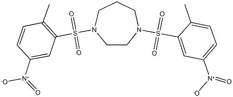 1,4-bis({5-nitro-2-methylphenyl}sulfonyl)-1,4-diazepane Struktur