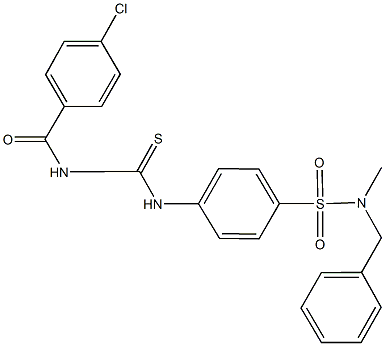 N-benzyl-4-({[(4-chlorobenzoyl)amino]carbothioyl}amino)-N-methylbenzenesulfonamide Struktur