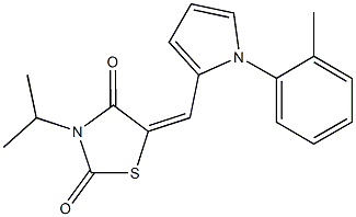 3-isopropyl-5-{[1-(2-methylphenyl)-1H-pyrrol-2-yl]methylene}-1,3-thiazolidine-2,4-dione Struktur