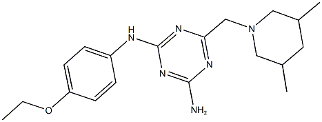 N-{4-amino-6-[(3,5-dimethyl-1-piperidinyl)methyl]-1,3,5-triazin-2-yl}-N-(4-ethoxyphenyl)amine Struktur